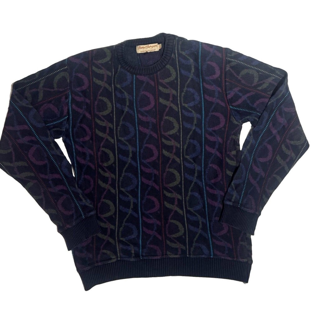 Vintage Norm Thompson Canada  3D Knit Coogi Style Biggie Sweater MD